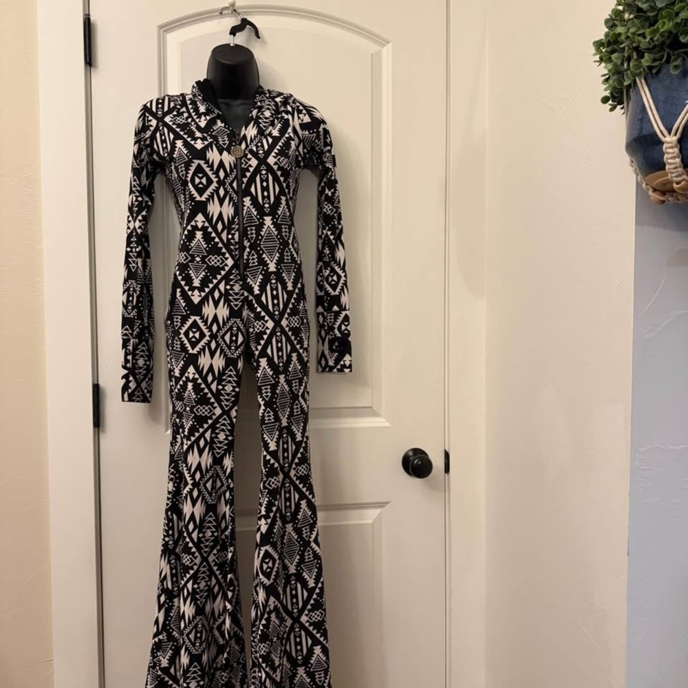 Noralina Freedom Black and White Geometric Print Onesie